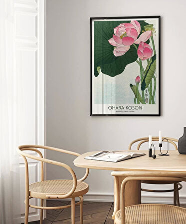 Çerçevesiz Poster Ohara Koson Çiçek Açan Lotus Çiçekleri 3