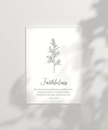 Çerçevesiz Poster Faithfulness Temalı Minimalist