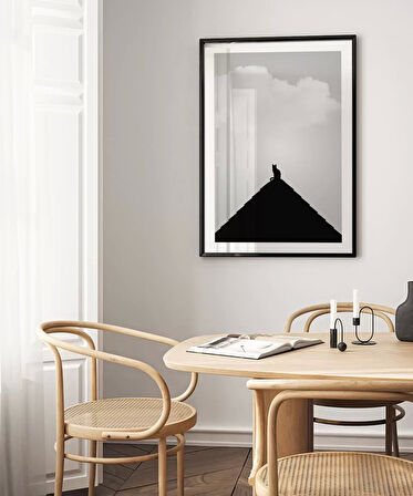 Çerçevesiz Poster Göğe Bakan Kedi