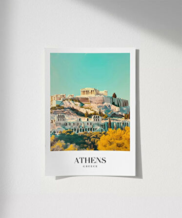 Çerçevesiz Poster Antik ve Modern Şehir