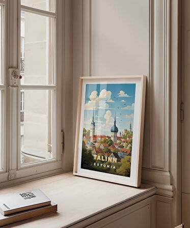 Çerçevesiz Poster Tallinn Tarihi Şehir Manzarası