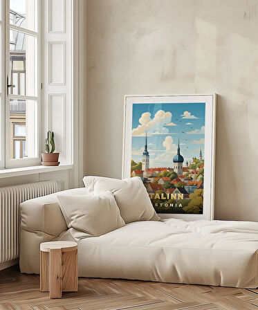 Çerçevesiz Poster Tallinn Tarihi Şehir Manzarası