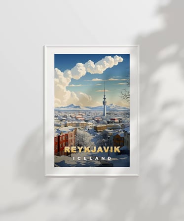 Çerçevesiz Poster Reykjavik Kış Güzelliği