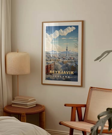 Çerçevesiz Poster Reykjavik Kış Güzelliği