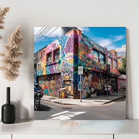 Geceyi Aydınlatan Sokak Kanvas Tablo