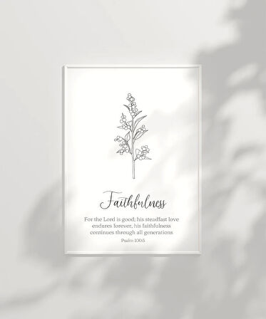 Çerçevesiz Poster Faithfulness Temalı Minimalist