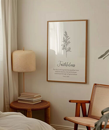 Çerçevesiz Poster Faithfulness Temalı Minimalist