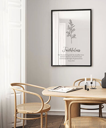 Çerçevesiz Poster Faithfulness Temalı Minimalist