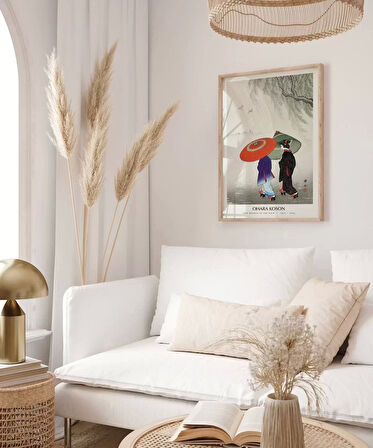 Çerçevesiz Poster Ohara Koson Yağmurda İki Kadın