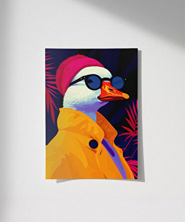Çerçevesiz Poster Neon Moda Ördek Stili