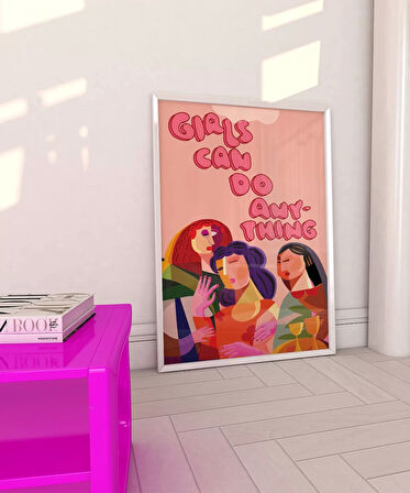 Çerçevesiz Poster Kız Çocukları Her Şeye Kadir