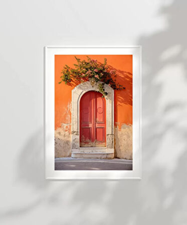 Çerçevesiz Poster Akdeniz Kırmızı Kapı