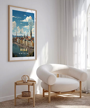 Çerçevesiz Poster Riga'nın Büyüleyici Silüeti