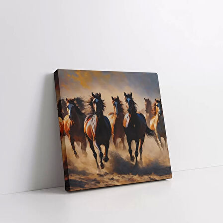 Koşan Atlar Kanvas Tablo