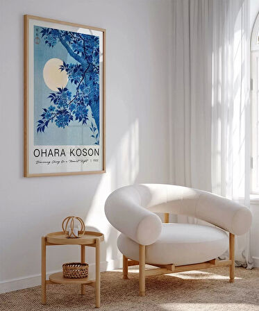 Çerçevesiz Poster Ohara Koson Mehtaplı Gecede Çiçek Açan Kiraz