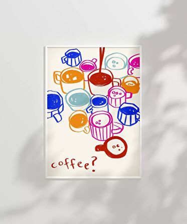 Çerçevesiz Poster Renkli Kahve Dünyası
