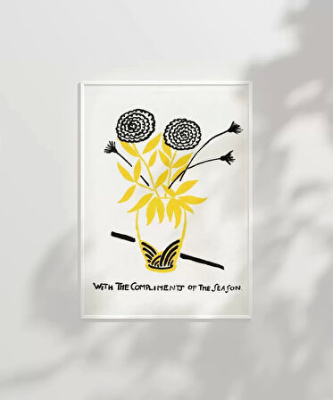 Çerçevesiz Poster Vazoda Çiçek