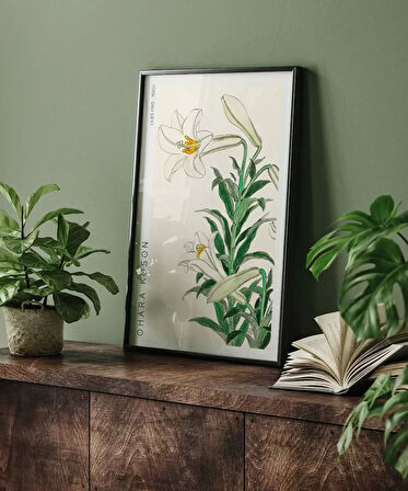 Çerçevesiz Poster Ohara Koson Zambaklar