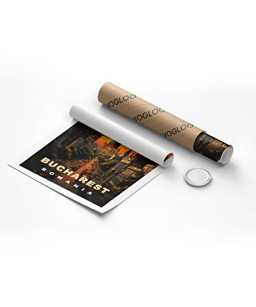 Çerçevesiz Poster Bükreş Altın Saatin Büyüsü