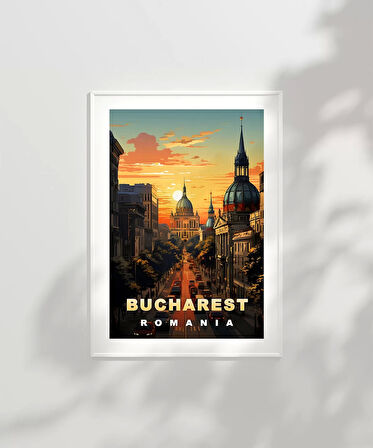 Çerçevesiz Poster Bükreş Altın Saatin Büyüsü