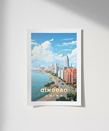 Çerçevesiz Poster Qingdao Sahil Manzarası