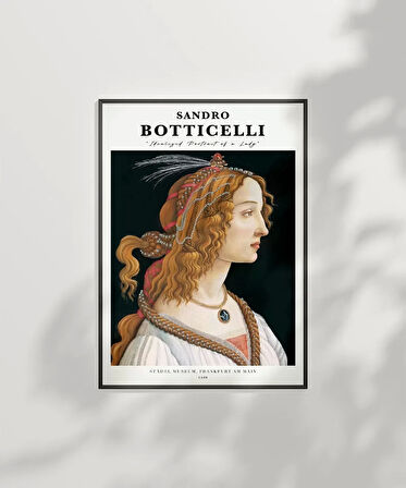 Çerçevesiz Poster Sandro Botticelli Genç Bir Kadının Portresi