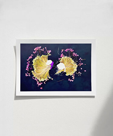 Çerçevesiz Poster Yaprak Yansımaları