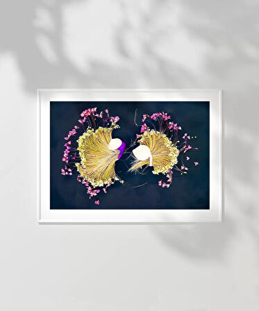 Çerçevesiz Poster Yaprak Yansımaları