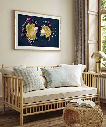 Çerçevesiz Poster Yaprak Yansımaları