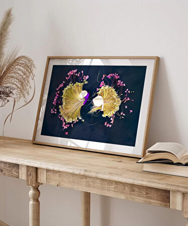 Çerçevesiz Poster Yaprak Yansımaları