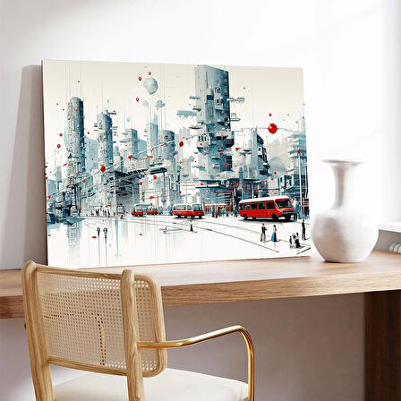 Modern Şehir Karmaşası Kanvas Tablo