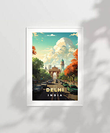 Çerçevesiz Poster Delhi'nin Renkli Yolları