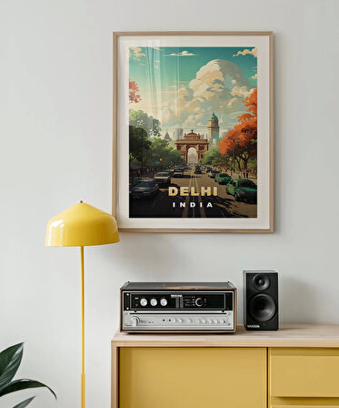 Çerçevesiz Poster Delhi'nin Renkli Yolları