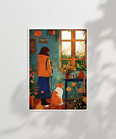 Çerçevesiz Poster Doğal Işık ve Çiçekler