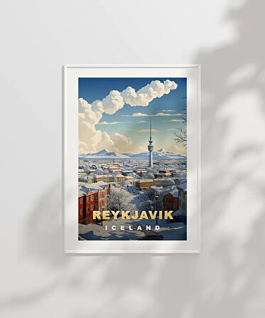 Çerçevesiz Poster Reykjavik Kış Güzelliği