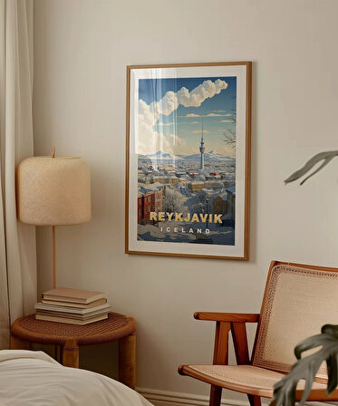 Çerçevesiz Poster Reykjavik Kış Güzelliği