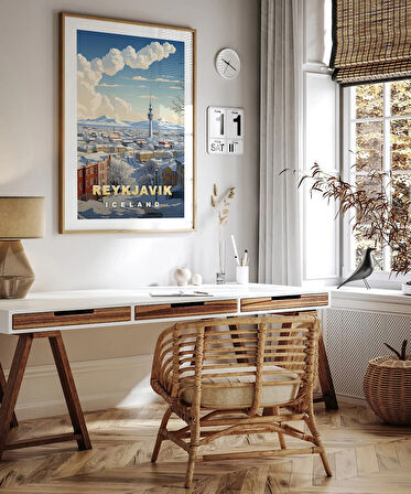 Çerçevesiz Poster Reykjavik Kış Güzelliği