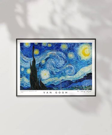 Çerçevesiz Poster Vincent Van Gogh Yıldızlı Gece