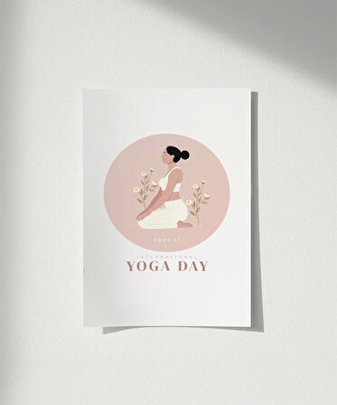 Çerçevesiz Poster Yoga ile Çiçek Aç