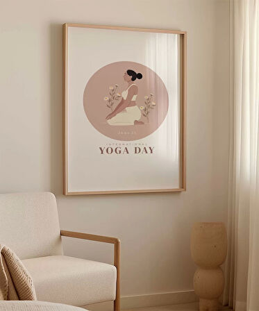 Çerçevesiz Poster Yoga ile Çiçek Aç