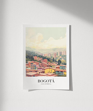 Çerçevesiz Poster Bogotá'nın Renkli Çatıları