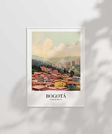 Çerçevesiz Poster Bogotá'nın Renkli Çatıları