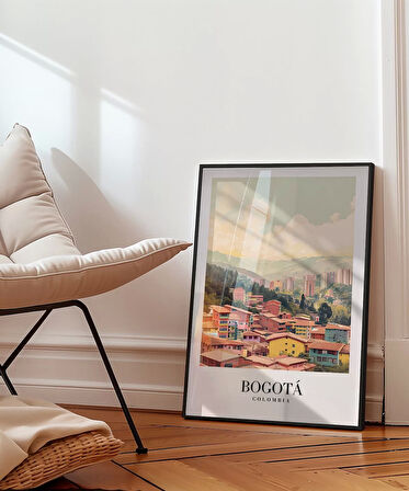 Çerçevesiz Poster Bogotá'nın Renkli Çatıları