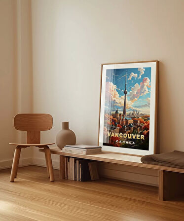 Çerçevesiz Poster Vancouver ve Sonbahar Renkleri Şehir
