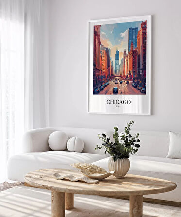 Çerçevesiz Poster Chicago Şehir Merkezi