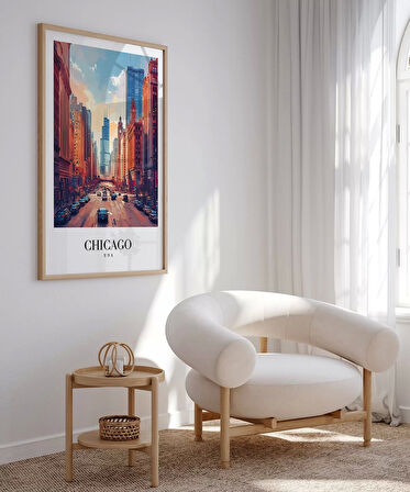 Çerçevesiz Poster Chicago Şehir Merkezi
