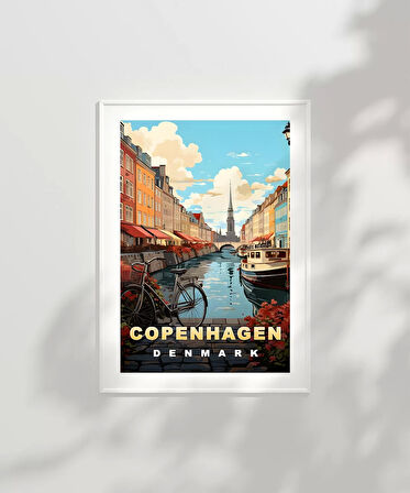 Çerçevesiz Poster Nyhavn'ın Renkli Kanalları