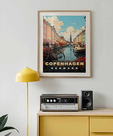 Çerçevesiz Poster Nyhavn'ın Renkli Kanalları