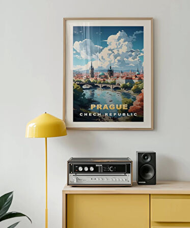 Çerçevesiz Poster Vltava Nehri Üzerinde Prag