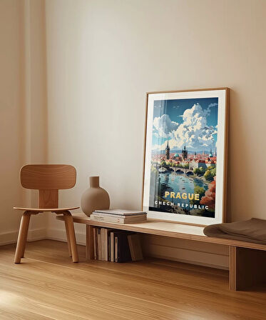 Çerçevesiz Poster Vltava Nehri Üzerinde Prag
